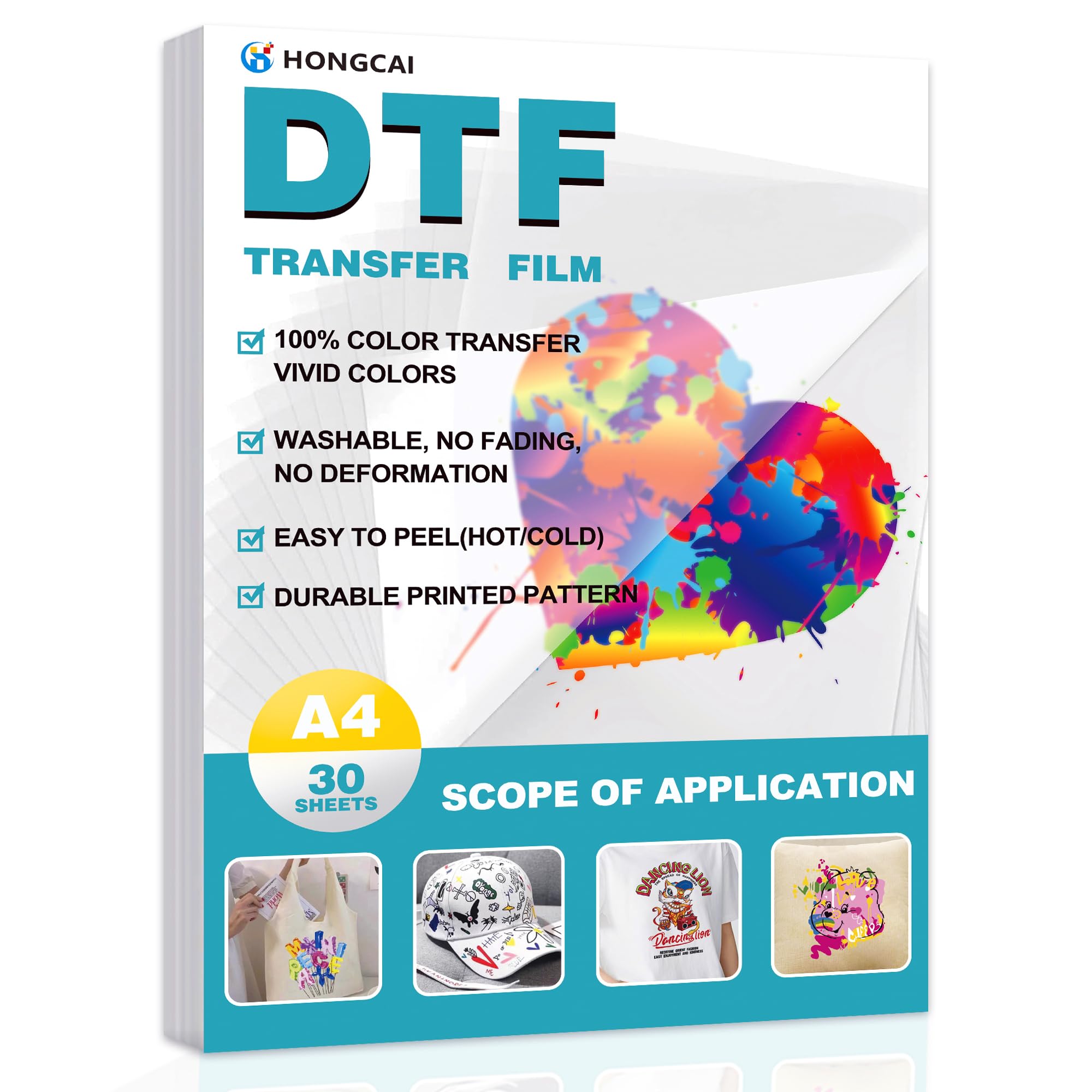 Dtf Hot Peel Film - HONGCAI 30 hojas de película de